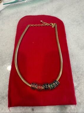 Joan Rivers Gold-Tone Multi-Color Bead Necklace EUC